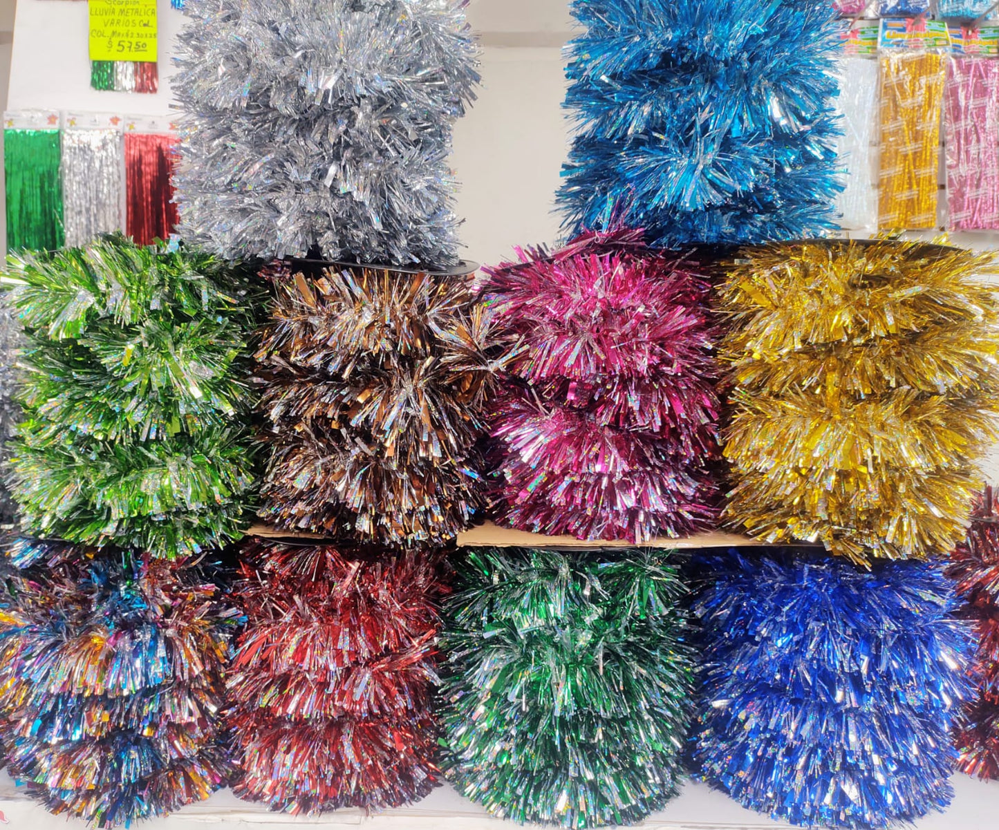 ESCARCHA HOJUELA HOLOGRAMA 20 MTS VARIOS COLORES