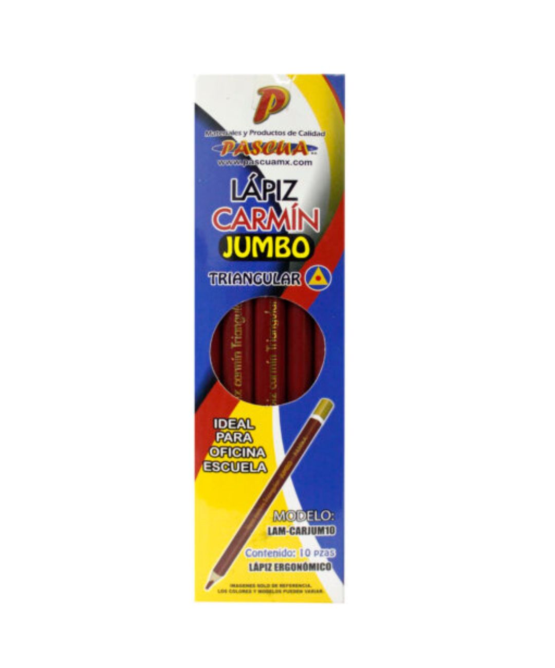 LAPIZ CARMIN JUMBO TRIANGULAR PASCUA