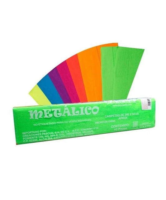 PAPEL CREPE COLOR NEON SURTIDO C/10 PZ PASCUA