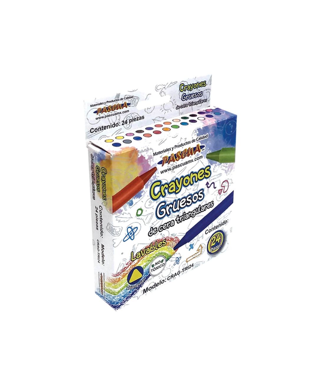 CRAYONES G/CERA TRIANGULAR LAVABLE C/24 PASCUA