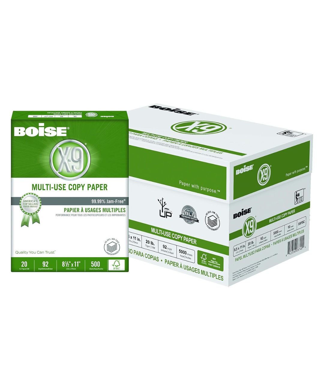 CAJA HOJA CARTA BOISE 75 G 92%B